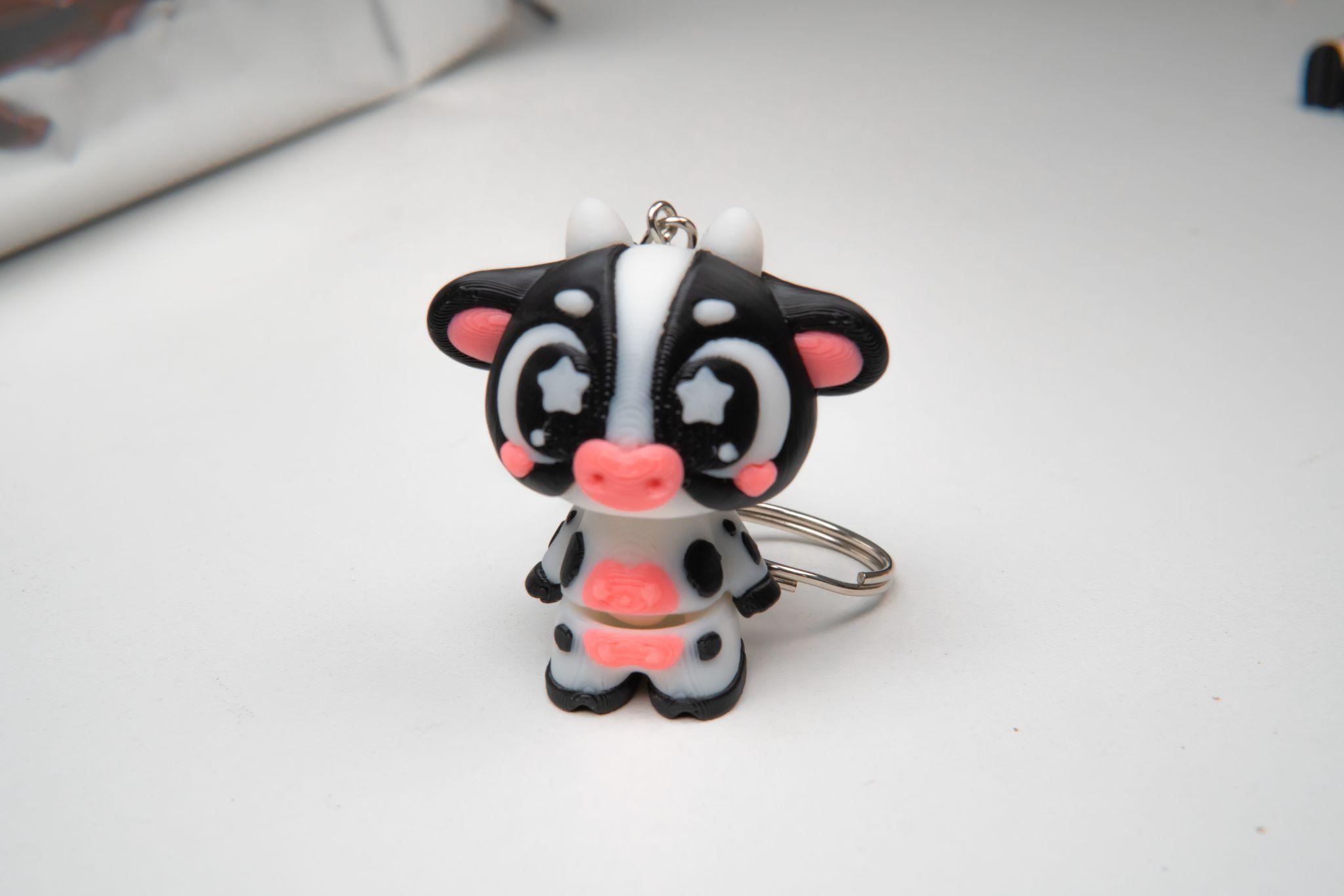 Flexi Black Cow Keytag